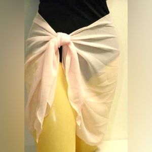 light pink Short sarong pareo swimsuit cover-up